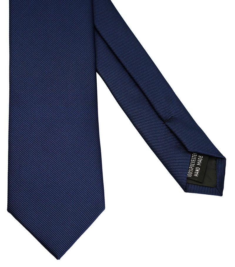 ZENXUS Solid Skinny Ties for Men, 2.5 inch Slim Deep Navy Ties Bulk for Wedding and Activities, 5-Pack - Image 4